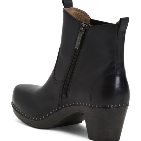 NEW Dansko Shayna Heeled Chelsea Boots - Leather in black For Women 825 7t3 - Picture 4 of 9